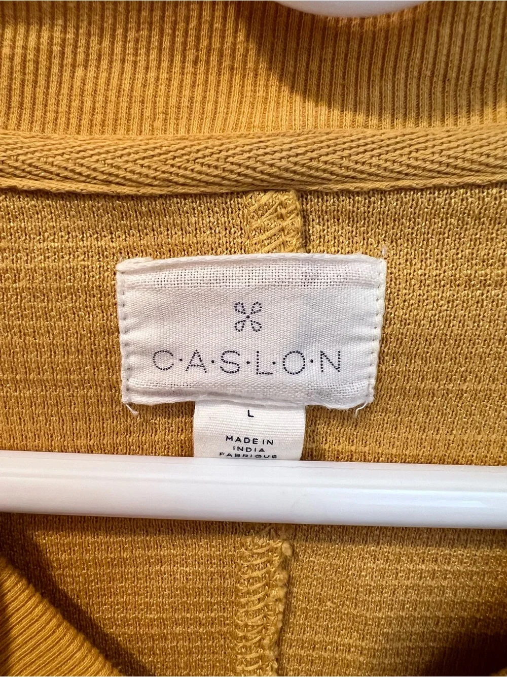 Caslon (Nordstrom) Mustard Textured Zip Bomber Jacket (size L) - Picture 3 of 6